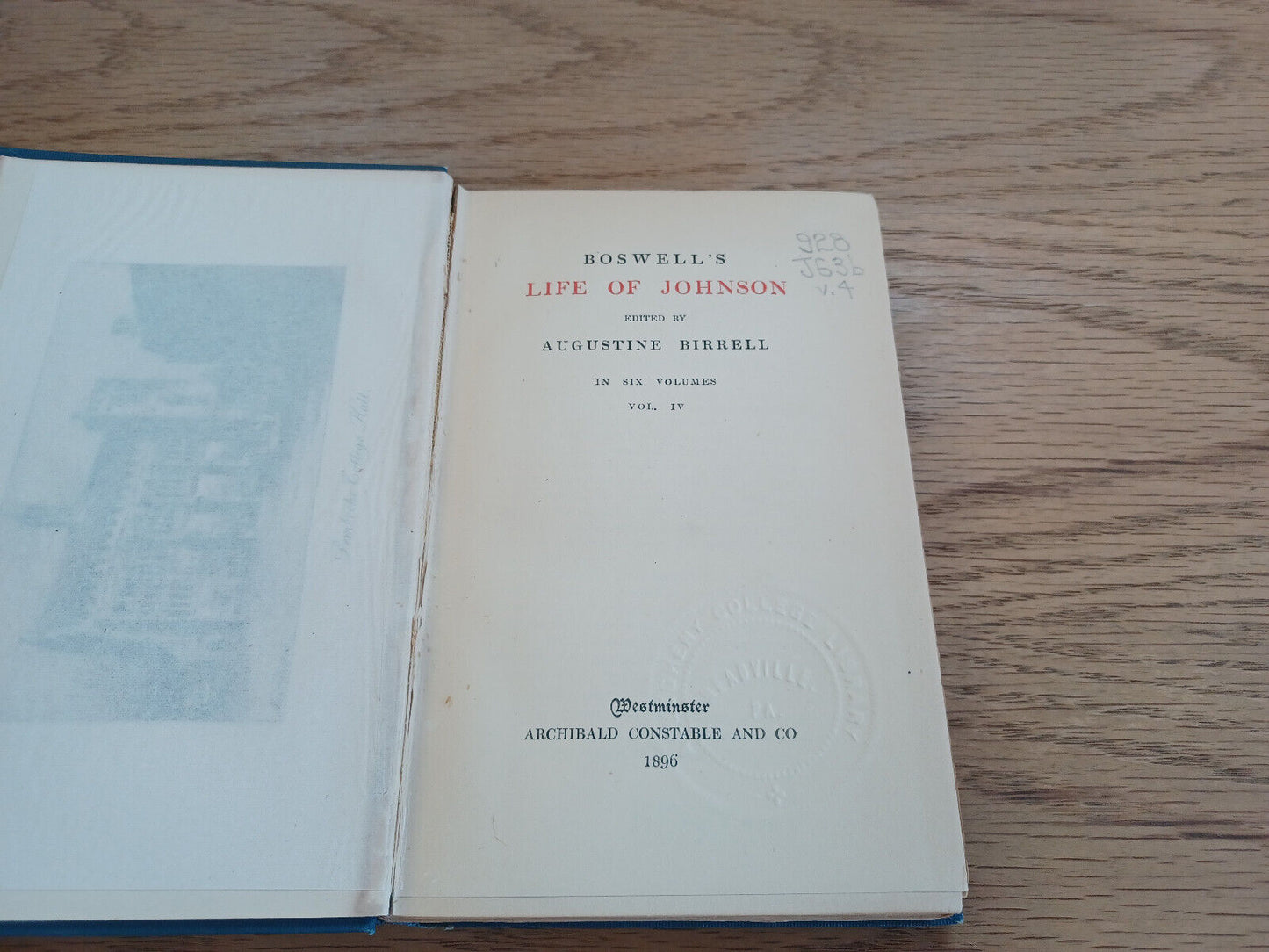 Boswell’s Life Of Johnson Vol Iv 1896 Augustine Birrell