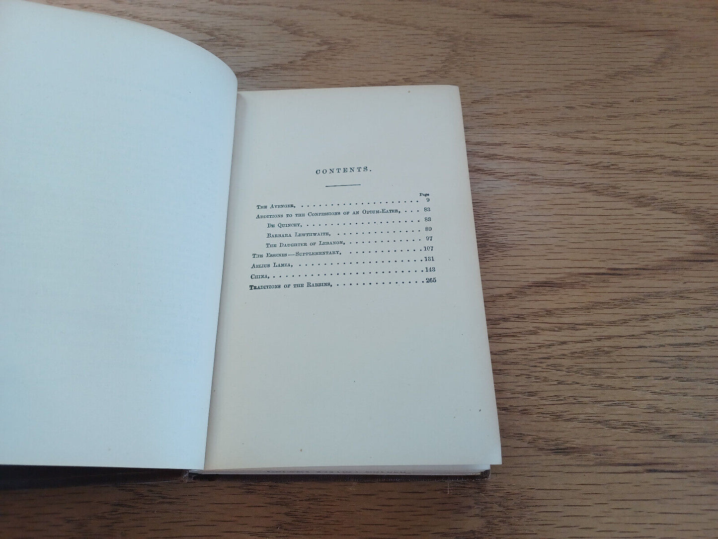 The Avenger A Narrative And Other Papers By Thomas De Quincey 1872
