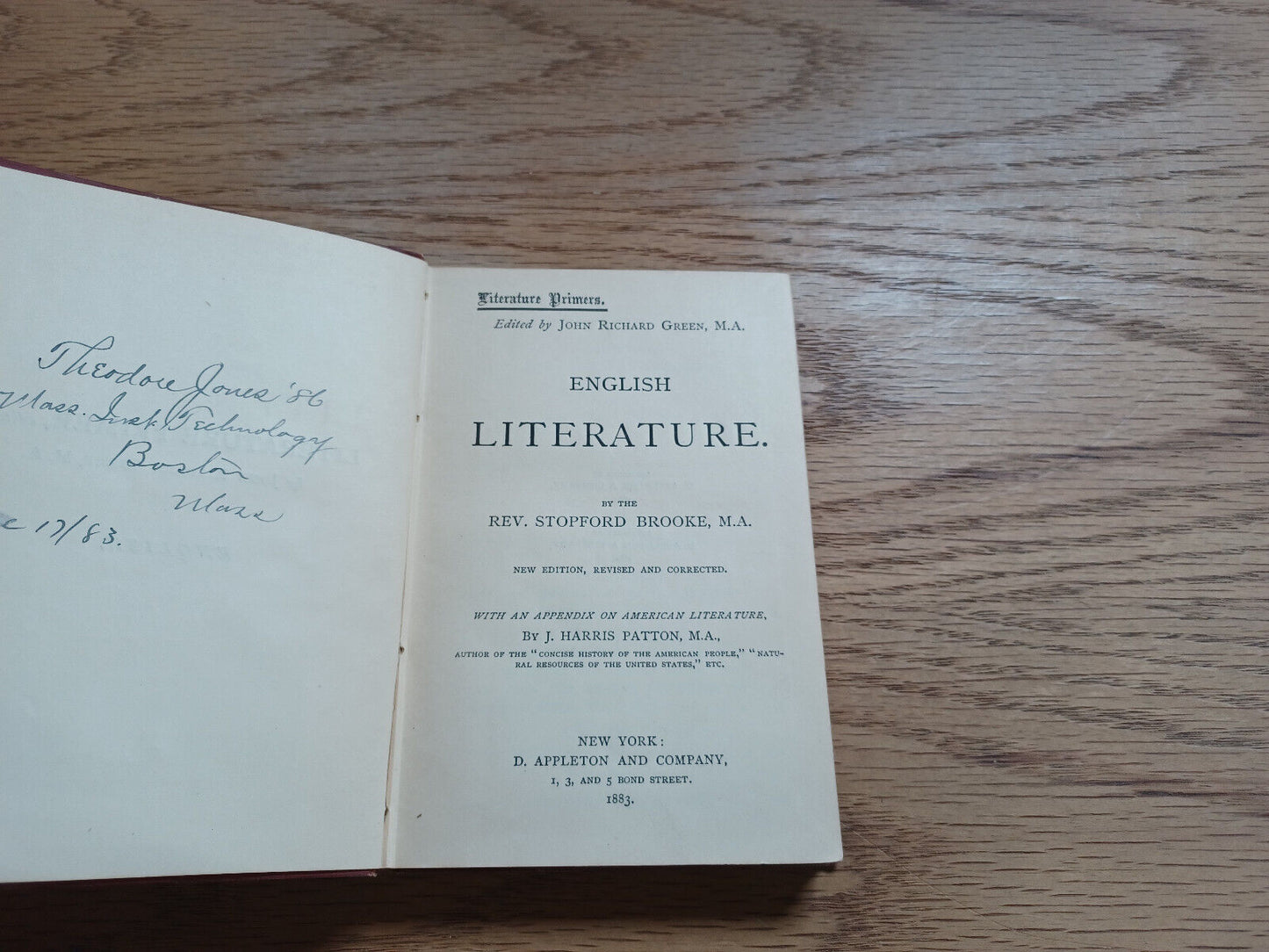 English Literature By Stopford Brooke 1883 Literature Primers