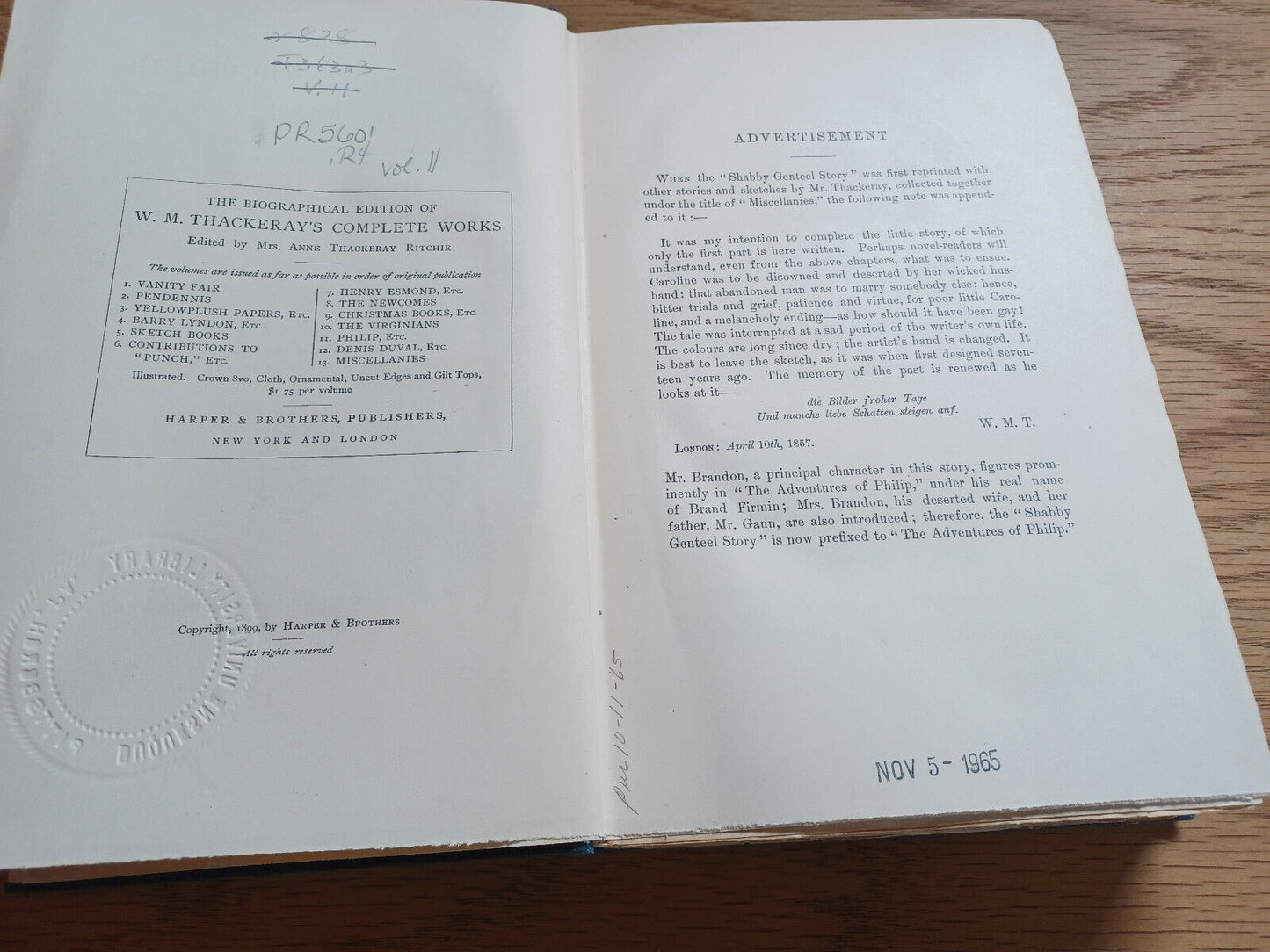 Adventures Of Philip His Way Through The World William Makepeace Thackeray 1899