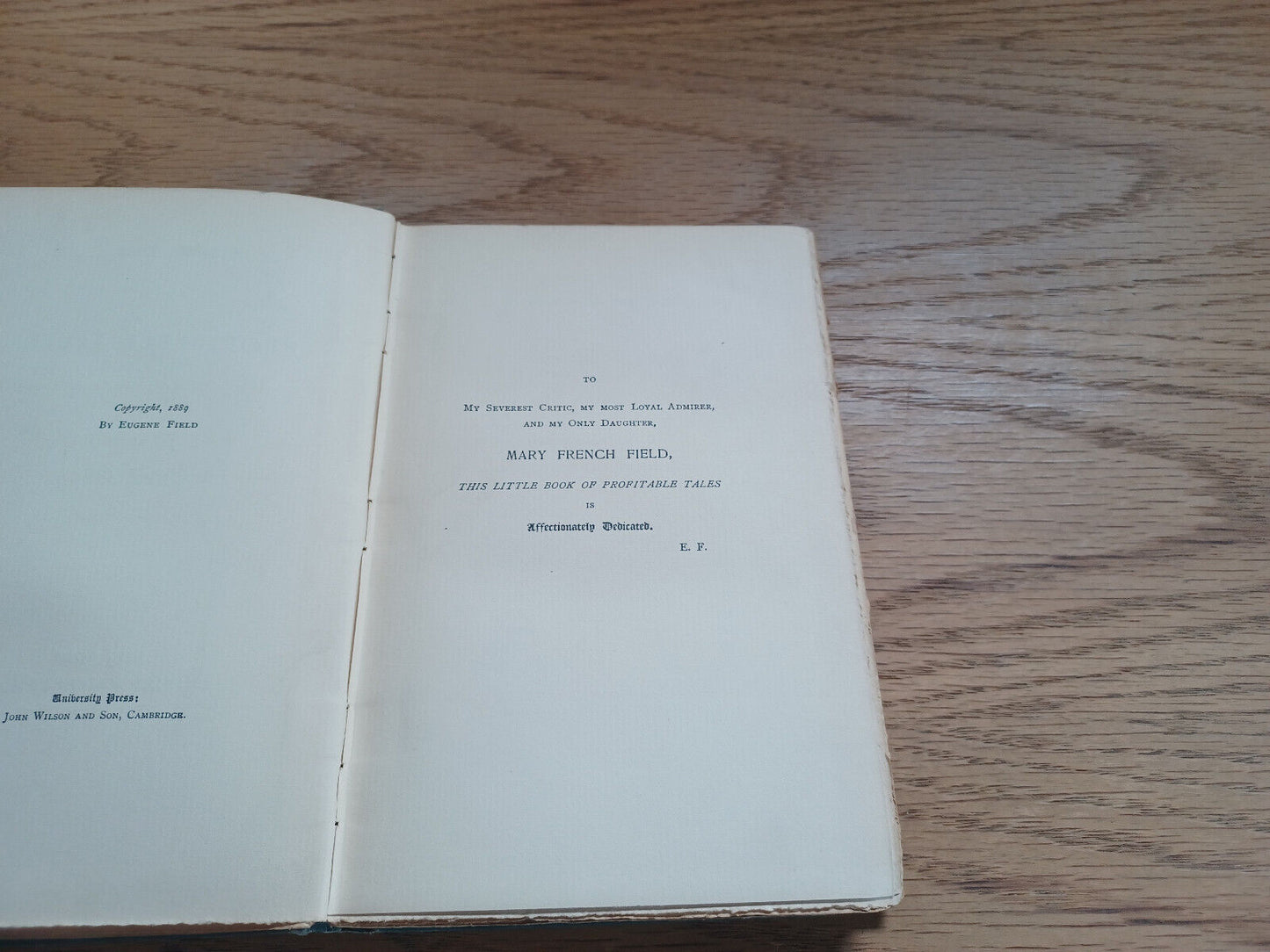 A Little Book Of Profitable Tales By Eugene Field 1892