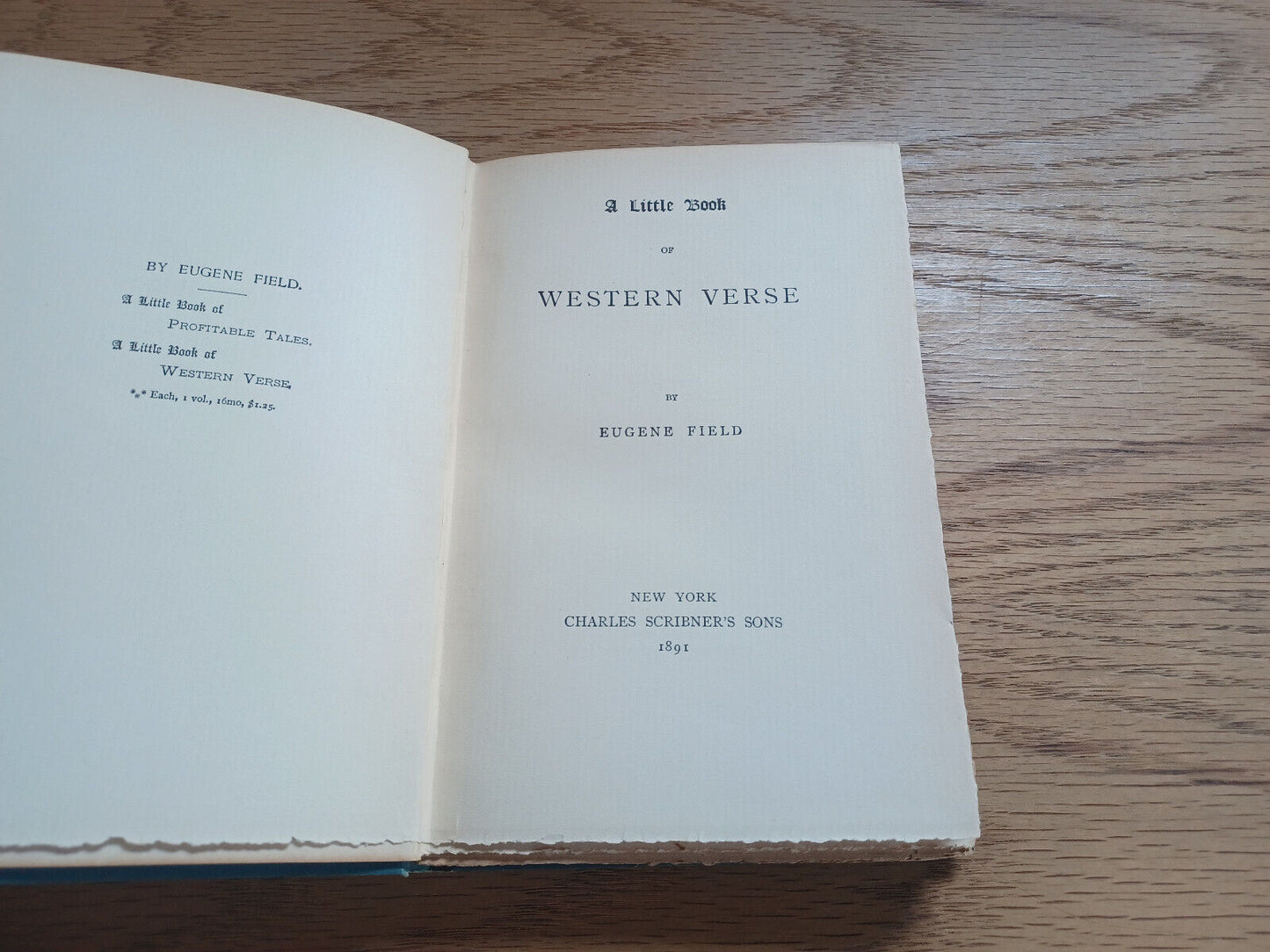 A Little Book Of Western Verse By Eugene Field 1891