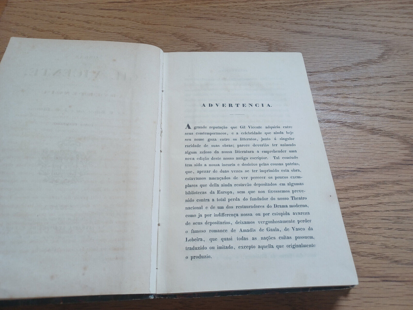 Obras De Gil Vicente Tomo Primeiro 1843 Pelo Cuidado E Diligencia
