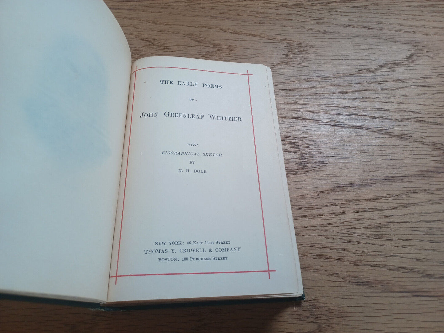 The Early Poems Of John Greenleaf Whittier 1893