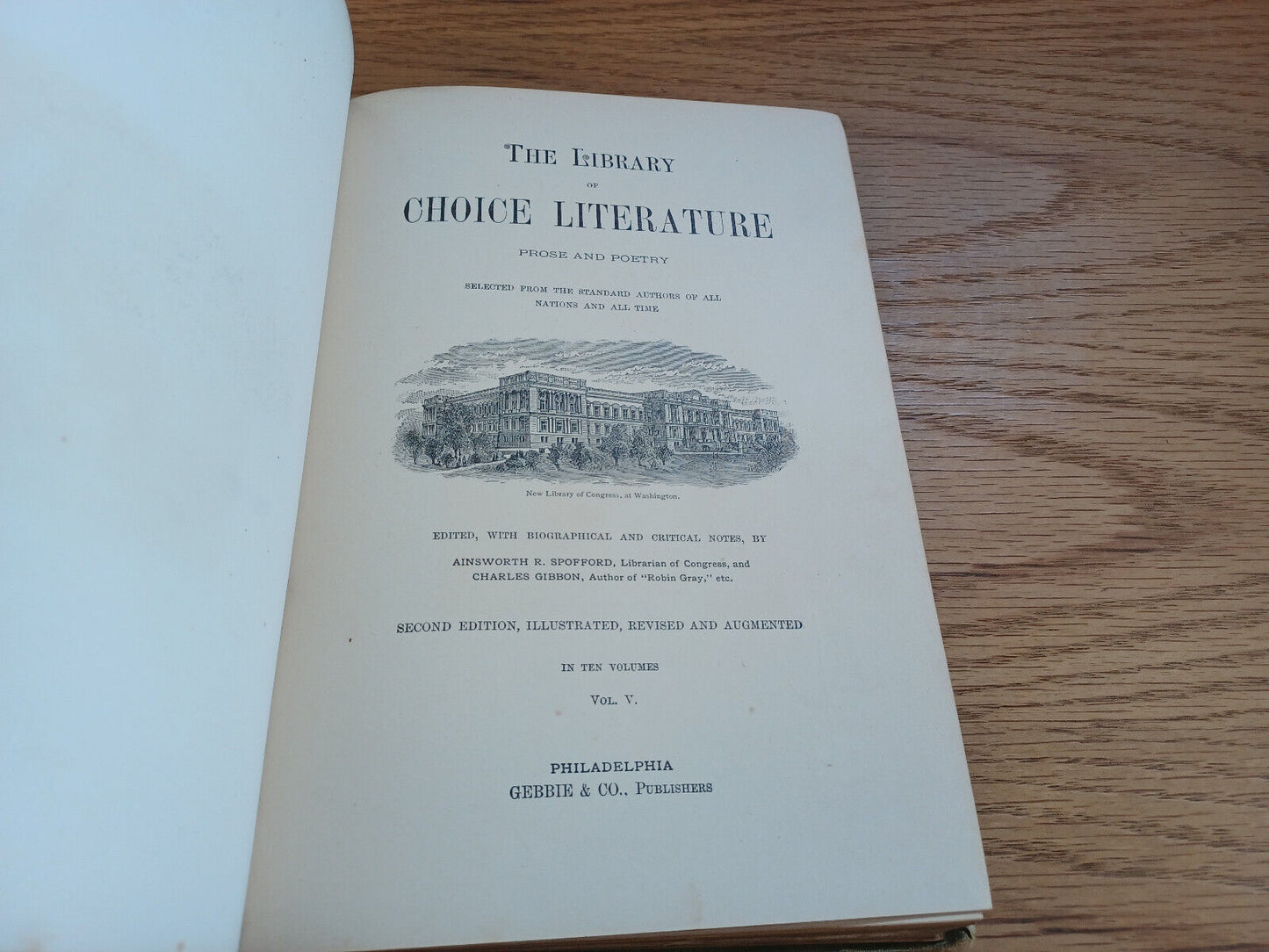 The Library Of Choice Literature Prose And Poetry Vol V 1888