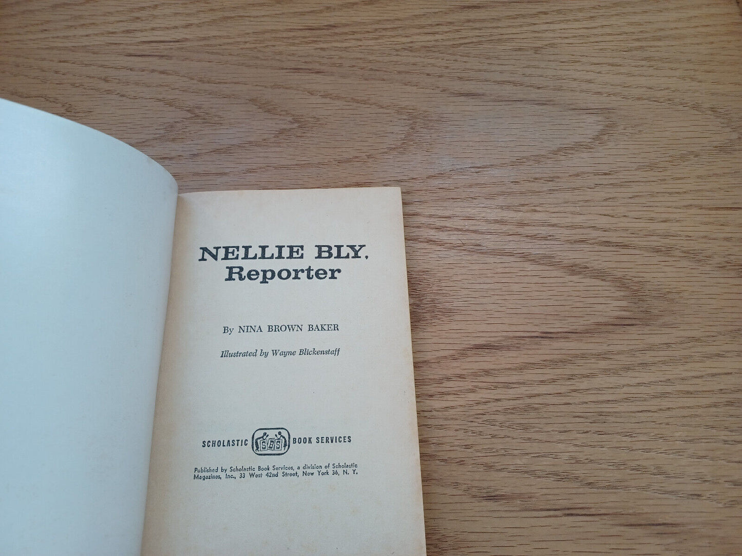 Nellie Bly Reporter Nina Brown Baker 1961 1St Printing