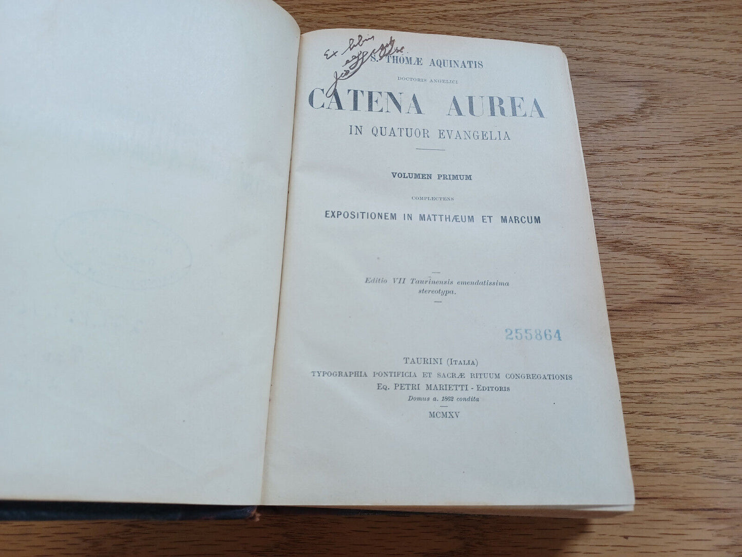 Catena Aurea In Quatuor Evangelia Thomae Aqunatis 1915 Volumen Primum Latin