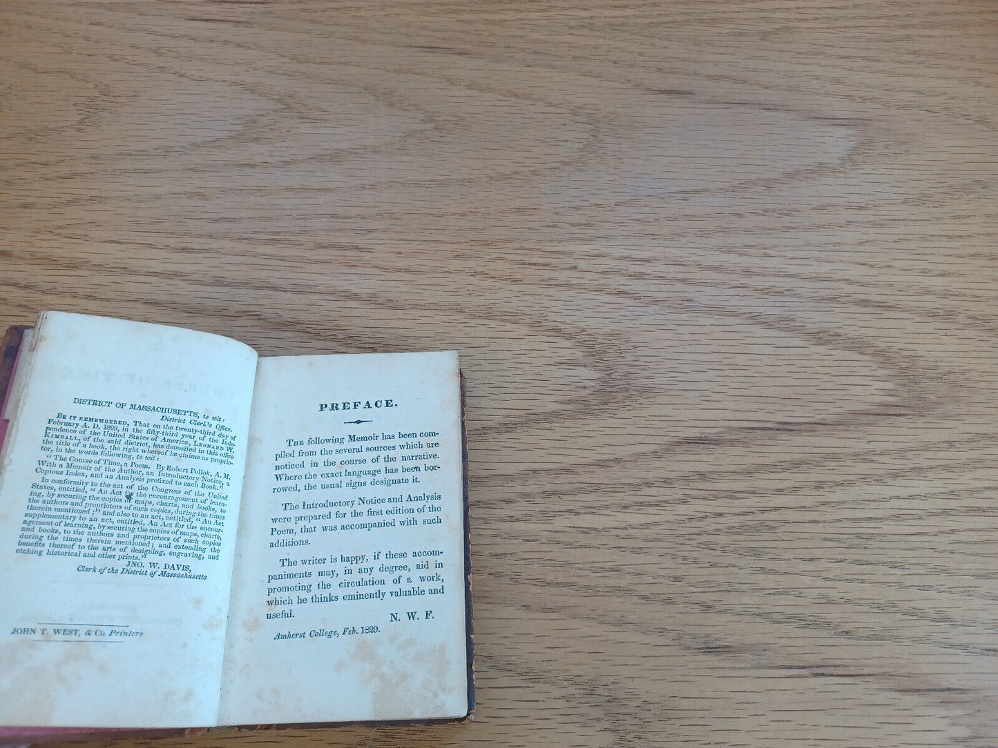 The Course Of Time A Poem Robert Pollok 1831 13Th American Edition