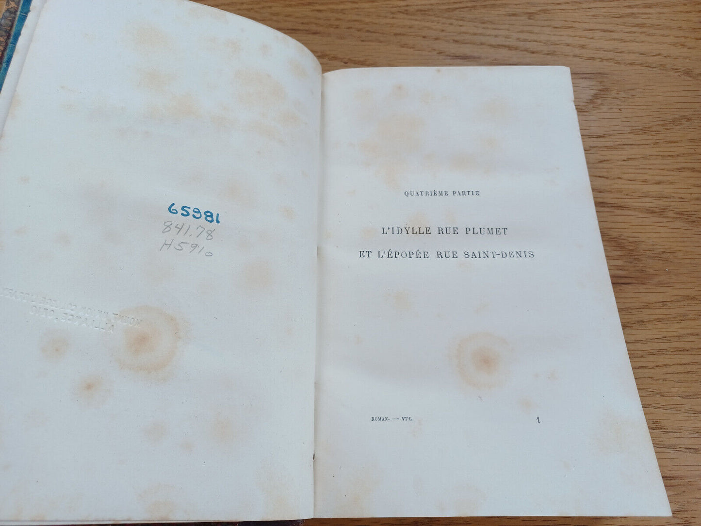 Oeuvres Completes De Victor Hugo Roman Viii Les Miserables Iv Édition Définitive