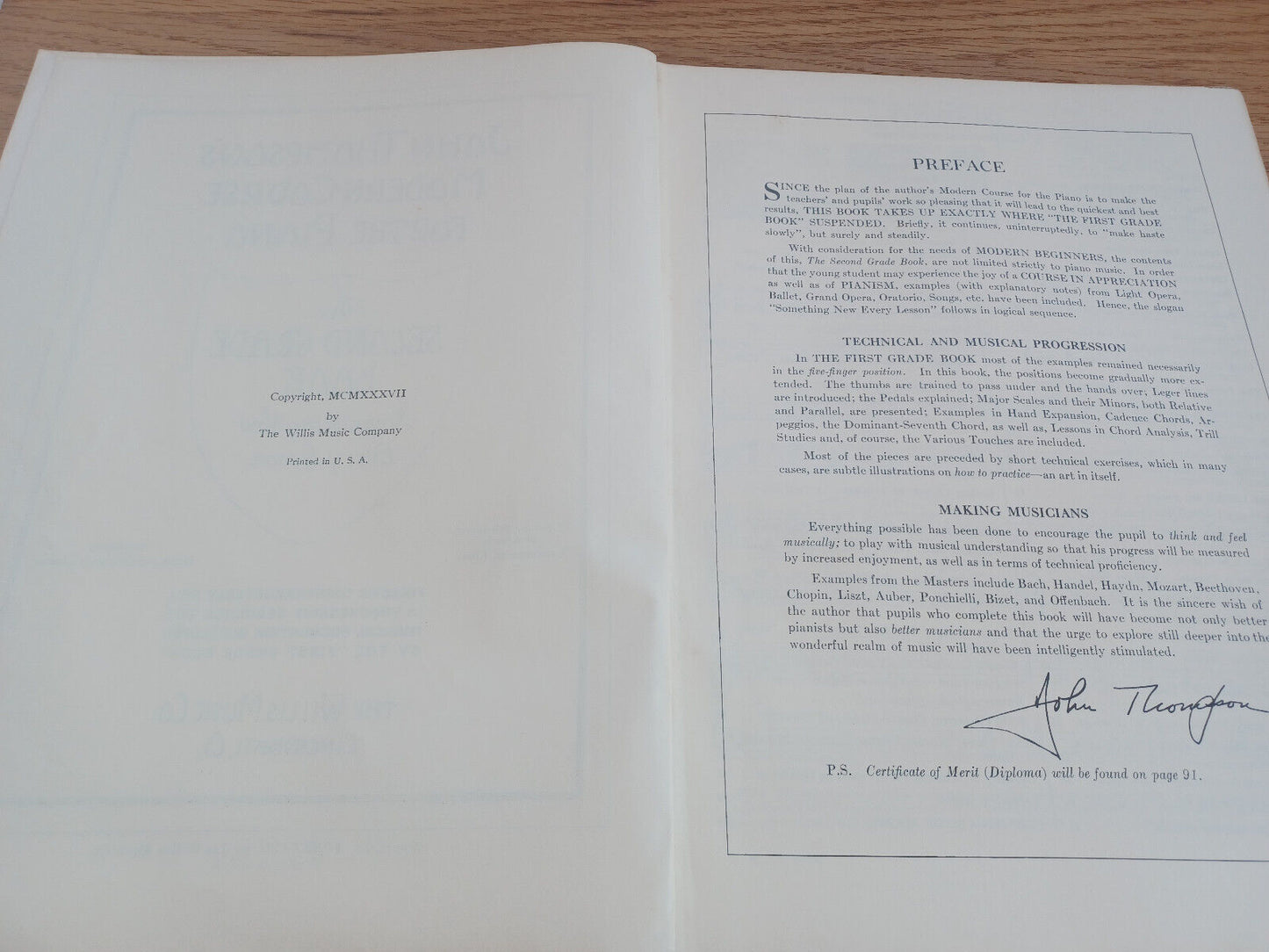 John Thompson'S Modern Course For The Piano Second Grade Book 1937