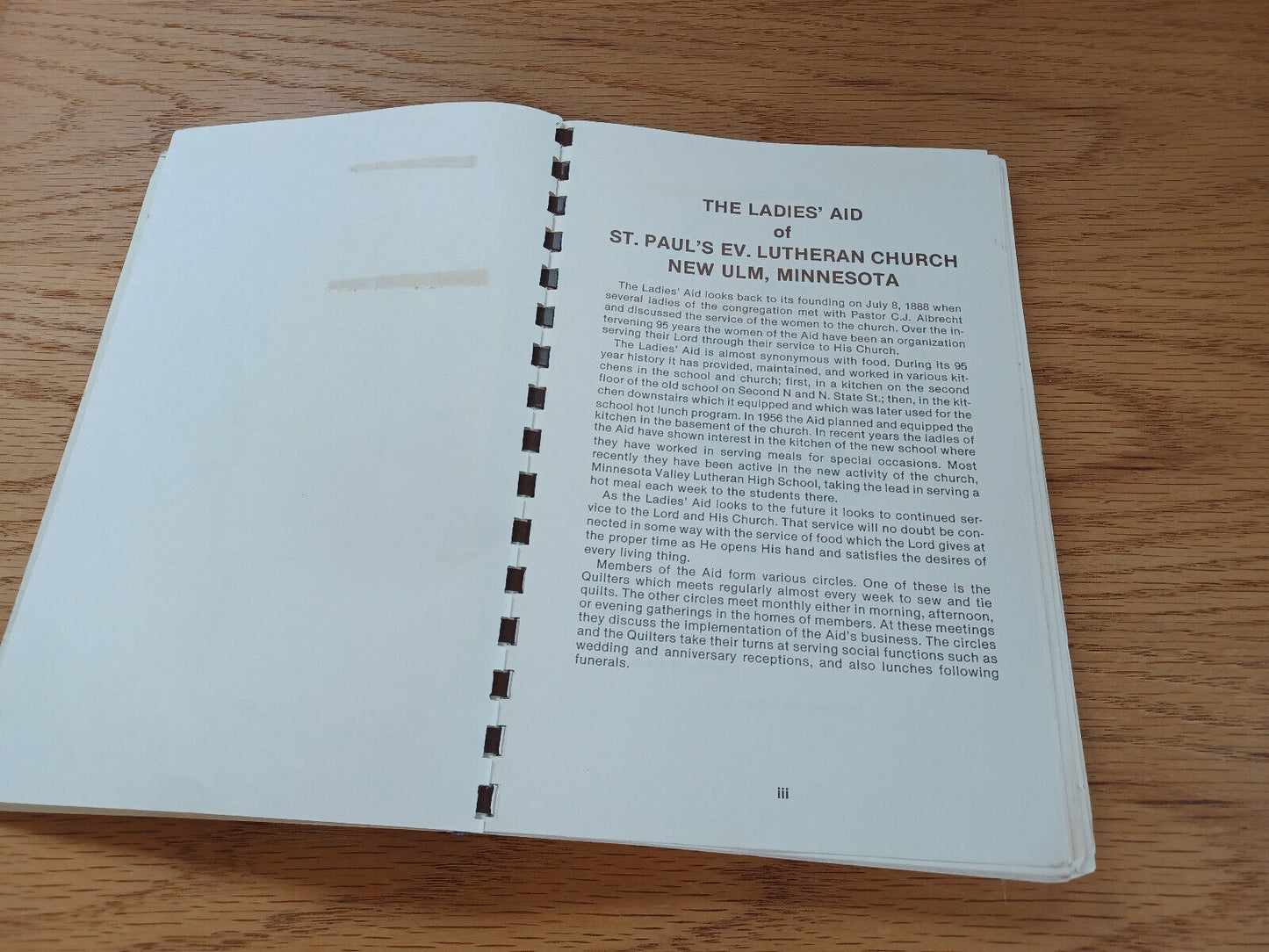 95Th Anniversary Heritage Cook Book St Paul'S Ev Lutheran Church Ladies Aid 1983