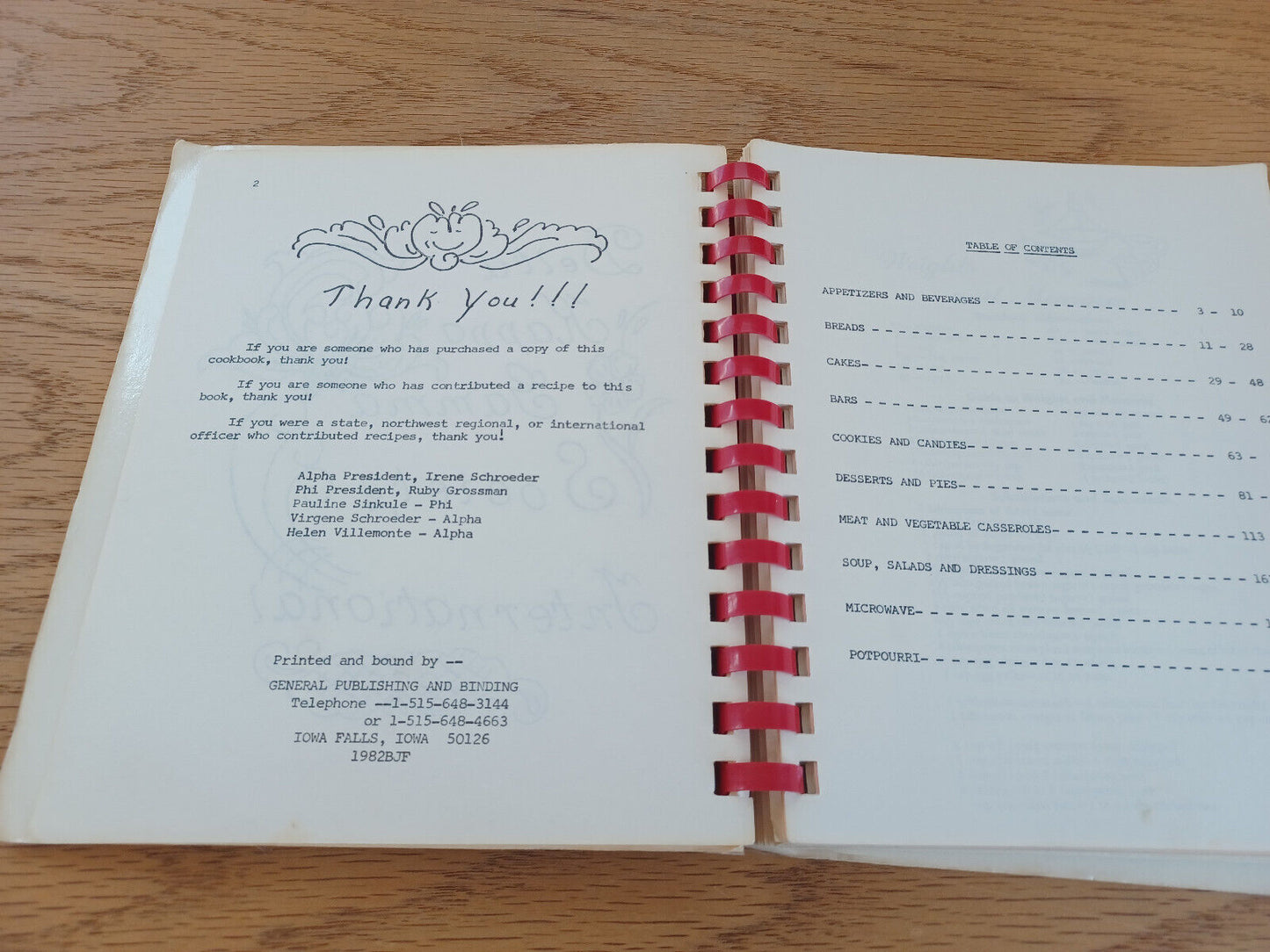 Alpha And Phi Chapters Madison Sigma State 1982 Cookbook