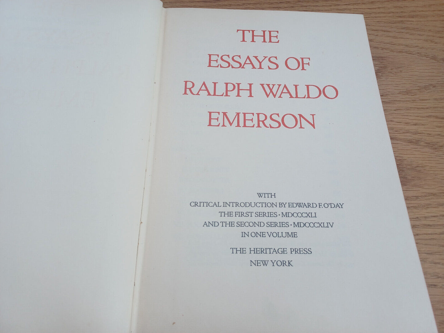 The Essays Of Ralph Waldo Emerson 1934 Heritage Press