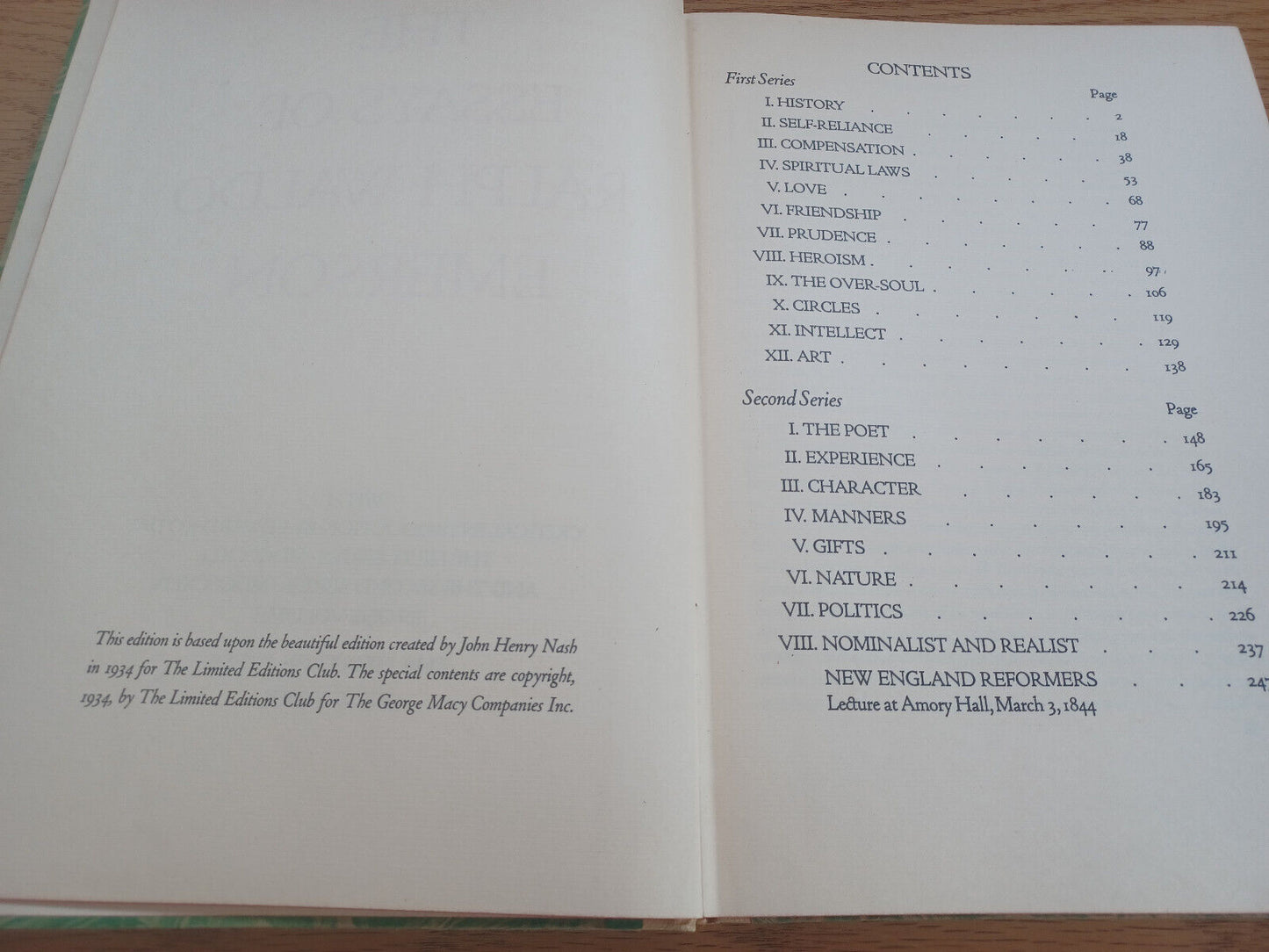 The Essays Of Ralph Waldo Emerson 1934 Heritage Press