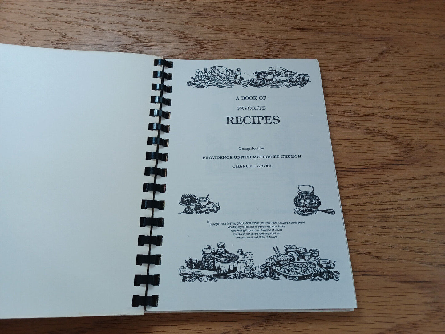 A Book Of Favorite Recipes Compiled By Providence United Methodist Church 1987
