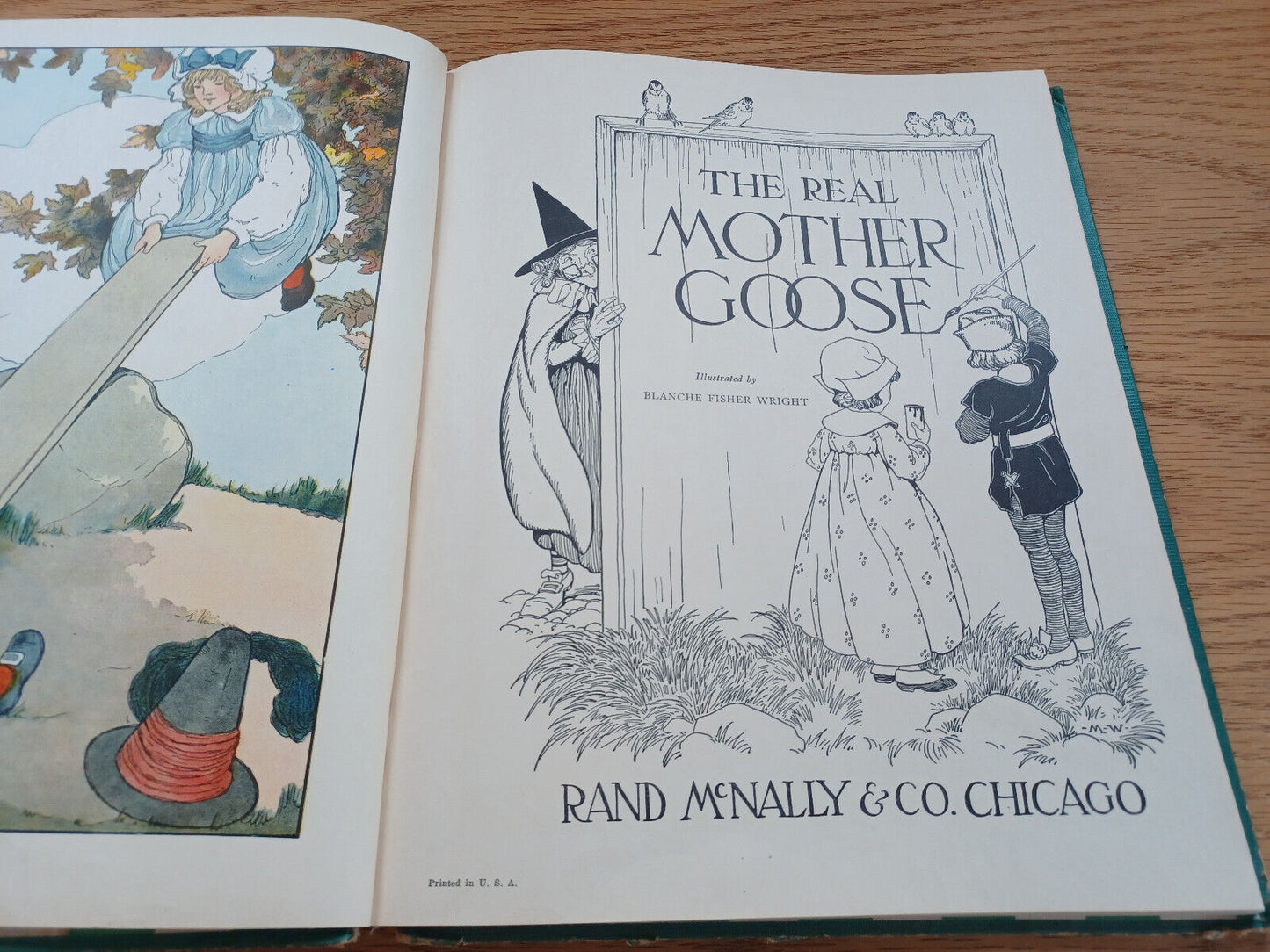 The Real Mother Goose 1948 Hardcover Illustrated By Blanche Fisher Wright