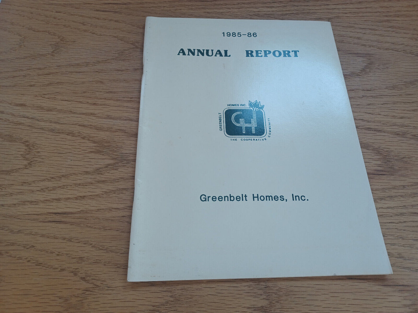 1985-86 Annual Report Greenbelt Homes The Cooperative Community