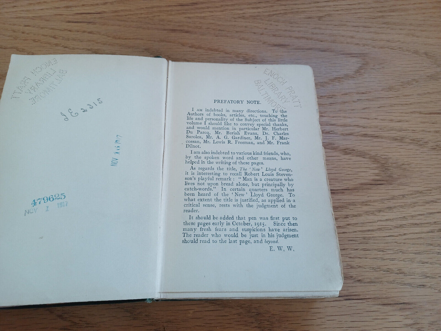 The New Lloyd George And The Old E W Walters Joseph Johnson Hardcover