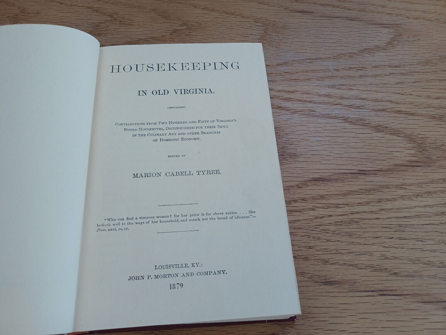 Housekeeping In Old Virginia Marion Cabell Tyree 1965 Reprint