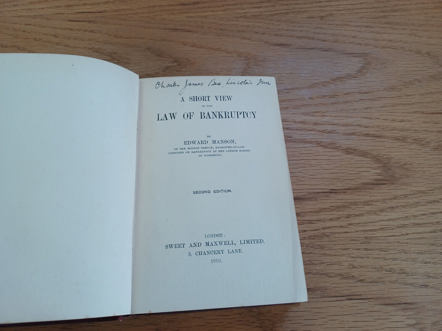 A Short View Of The Law Of Bankruptcy Edward Manson 1910