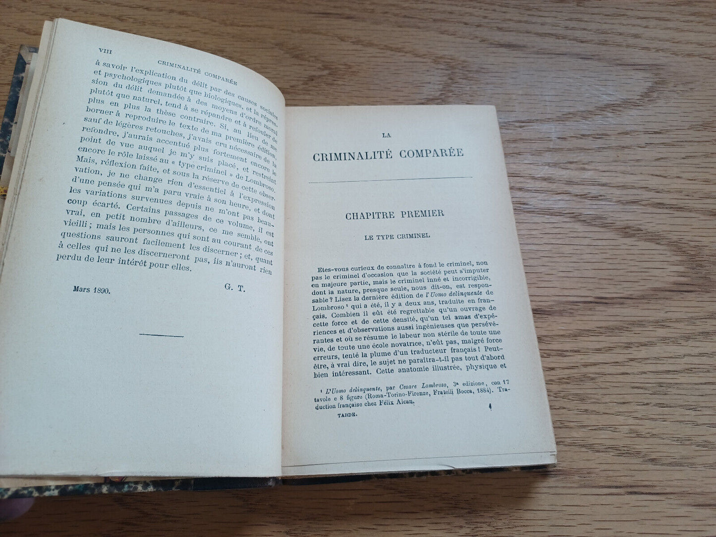 La Criminalite Comparee G Tarde Quatrieme Edition Revue 1898