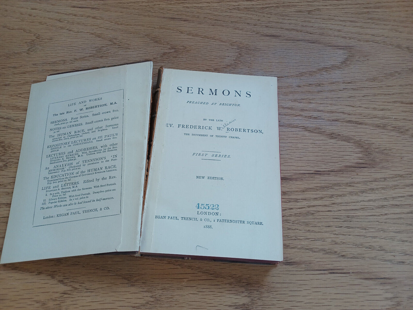 Sermons Frederick W Robertson First Series 1888 New Edition