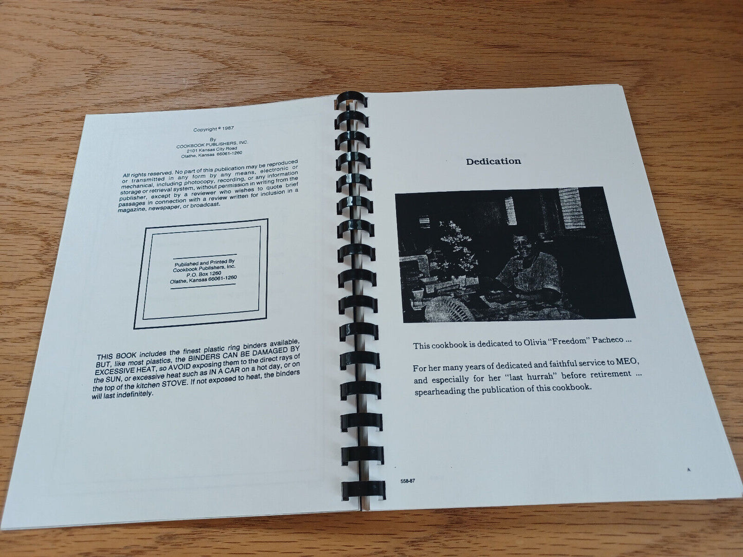 Jan'S Cookbook Meo Inc 1987