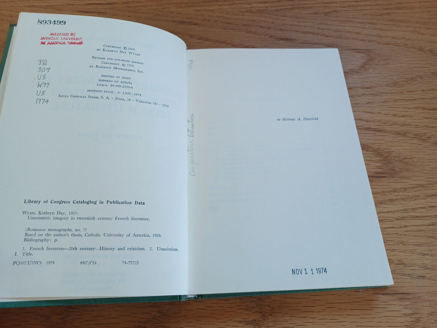 Unanimistic Imagery In Twentieth Century French Literature Kathryn Wyatt 1974