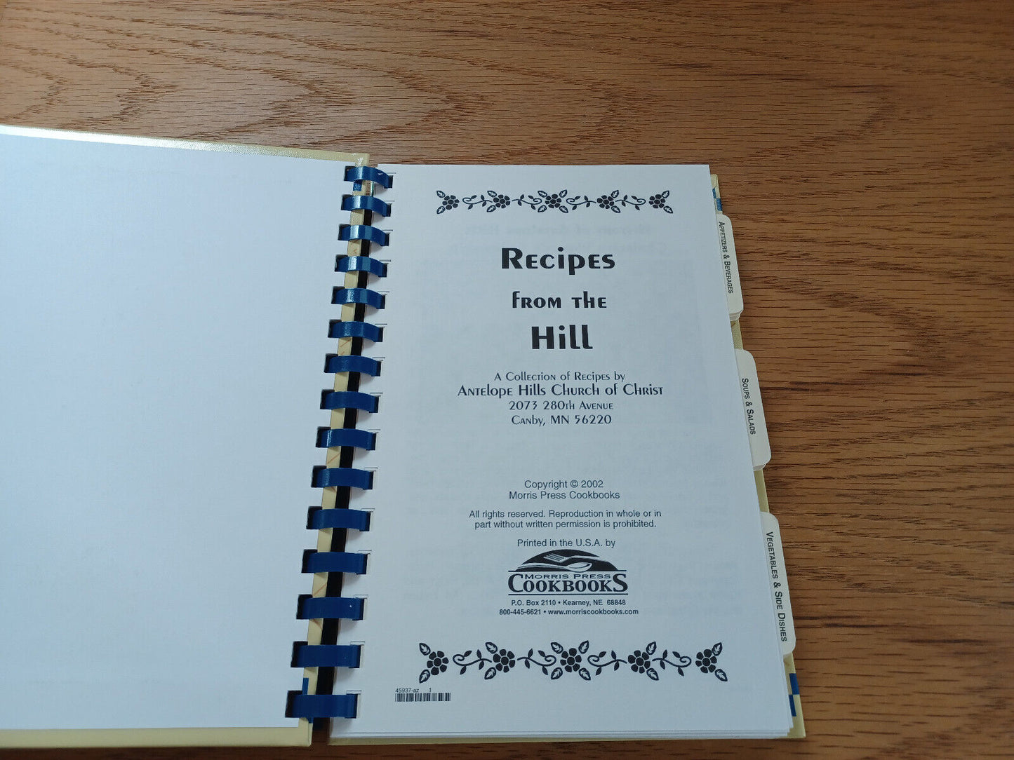 Recipes From The Hill Antelope Hills Church Of Christ 2002 Cookbook Canby Mn