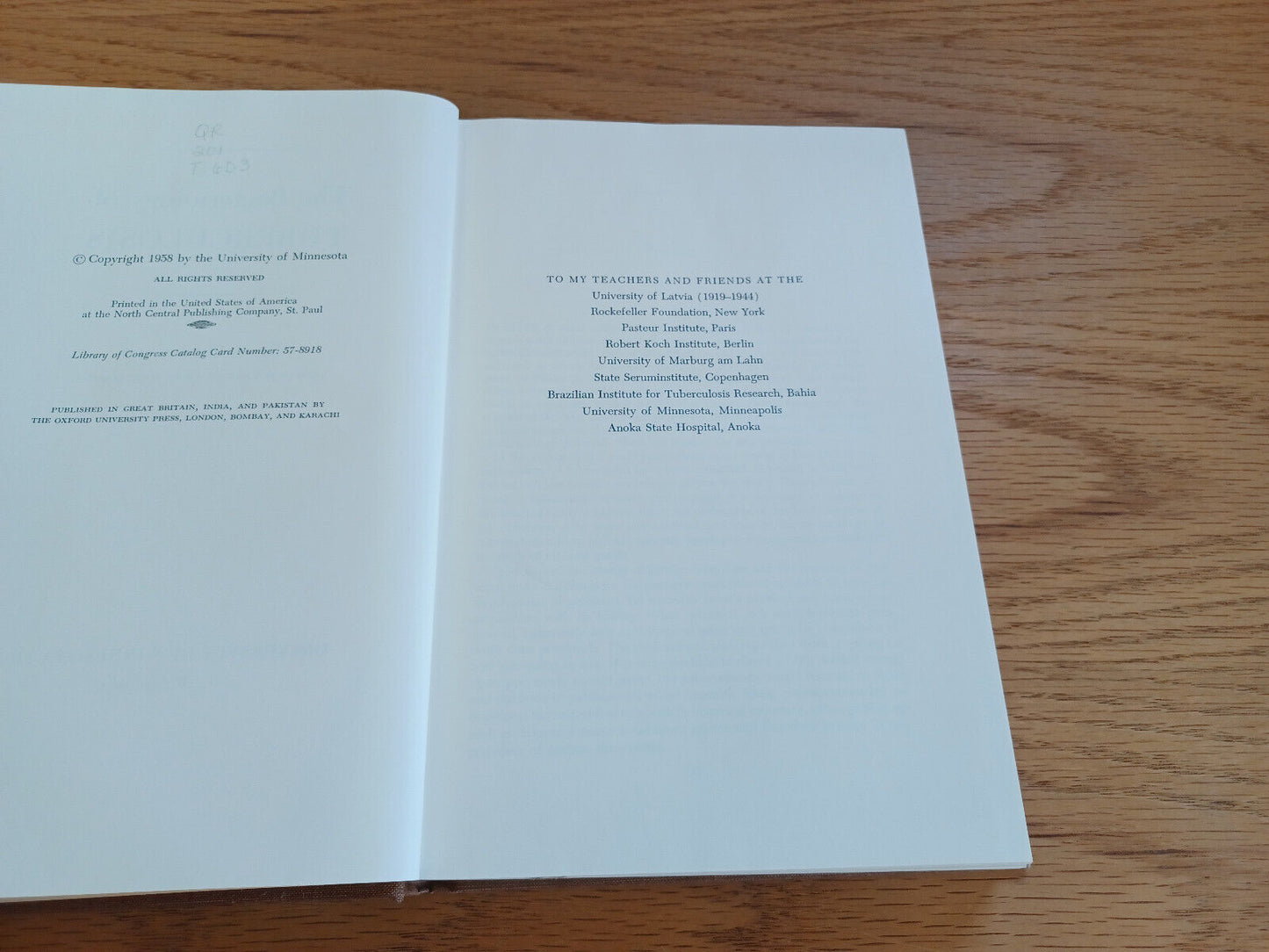 The Basteriology Of Tuberculosis Egons Darzins 1958