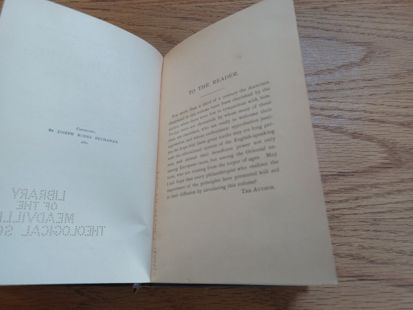 Moral Education Its Laws And Methods Joseph Rodes Buchanan 1882
