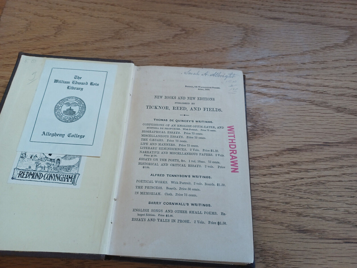 A Book Of Romances Lyrics And Songs Bayard Taylor 1852