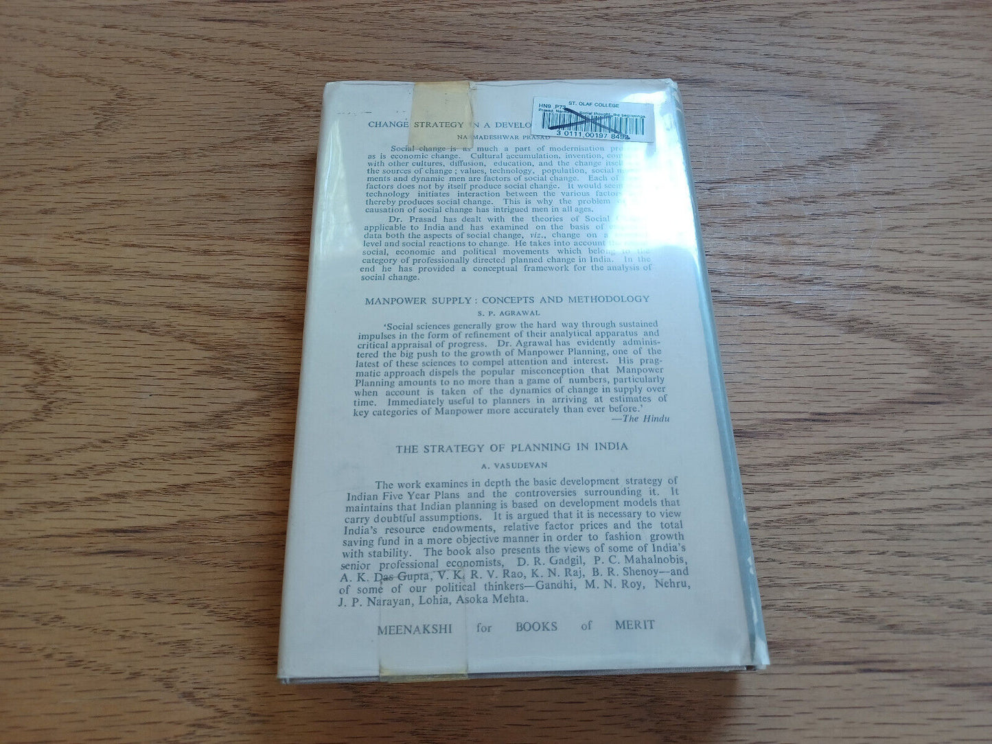 Social Thought The Beginnings Narmadeshwar Prasad 1970 Dust Jacket