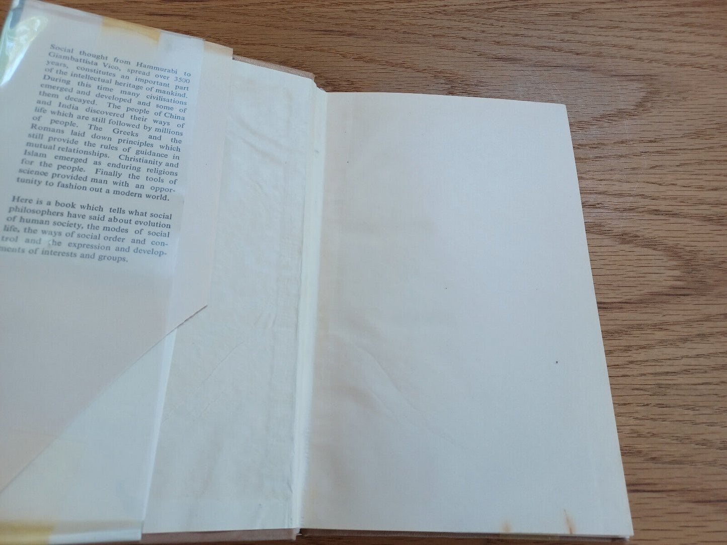 Social Thought The Beginnings Narmadeshwar Prasad 1970 Dust Jacket
