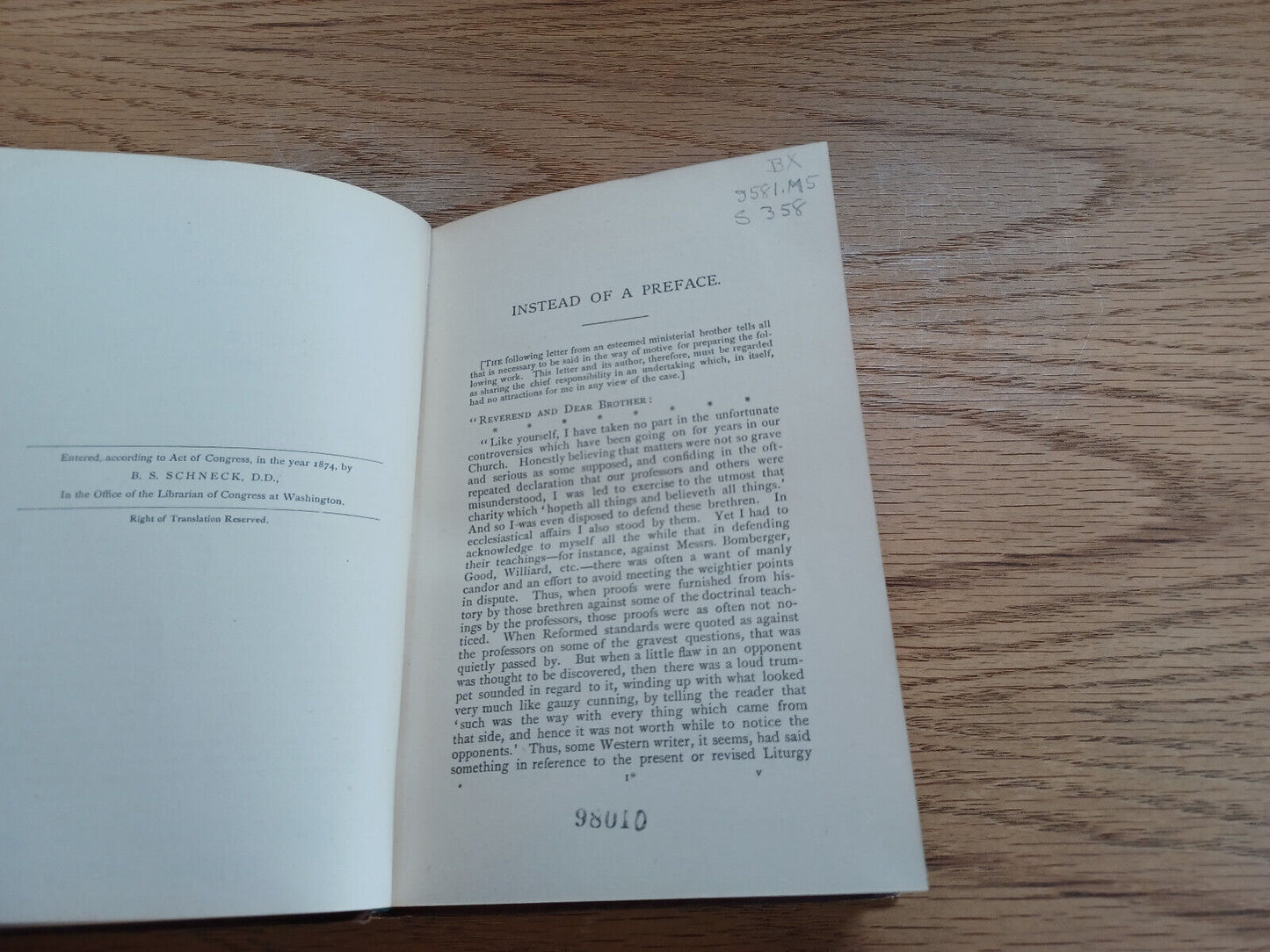 Mercersburg Theology B S Schneck 1874 Protestant And Reformed Doctrine