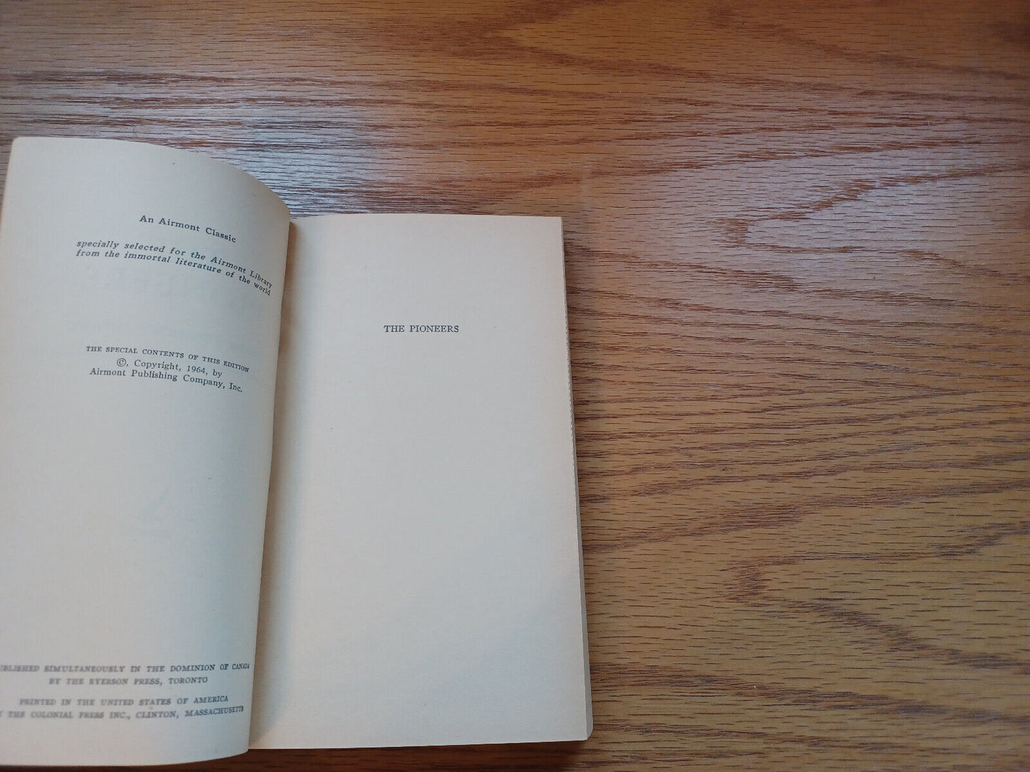 The Pioneers By James Fenimore Cooper 1964