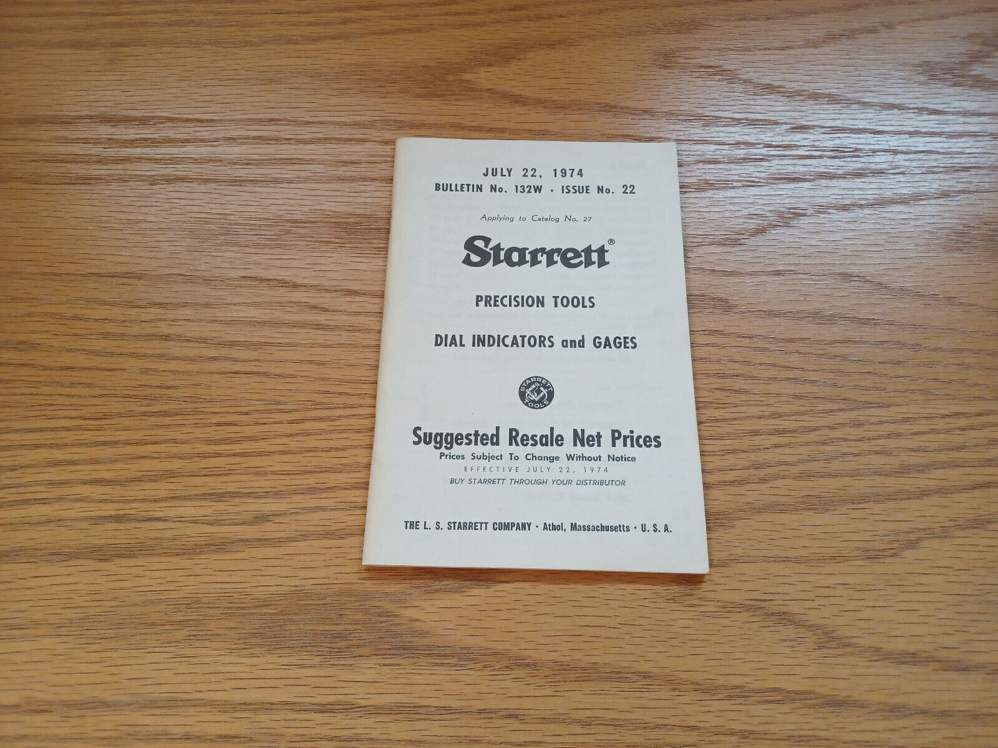 Starrett Precision Tools Dial Indicators And Gages July 22 1974