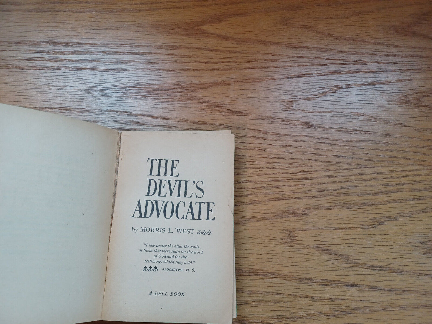 The Devil'S Advocate Morris L West 1961