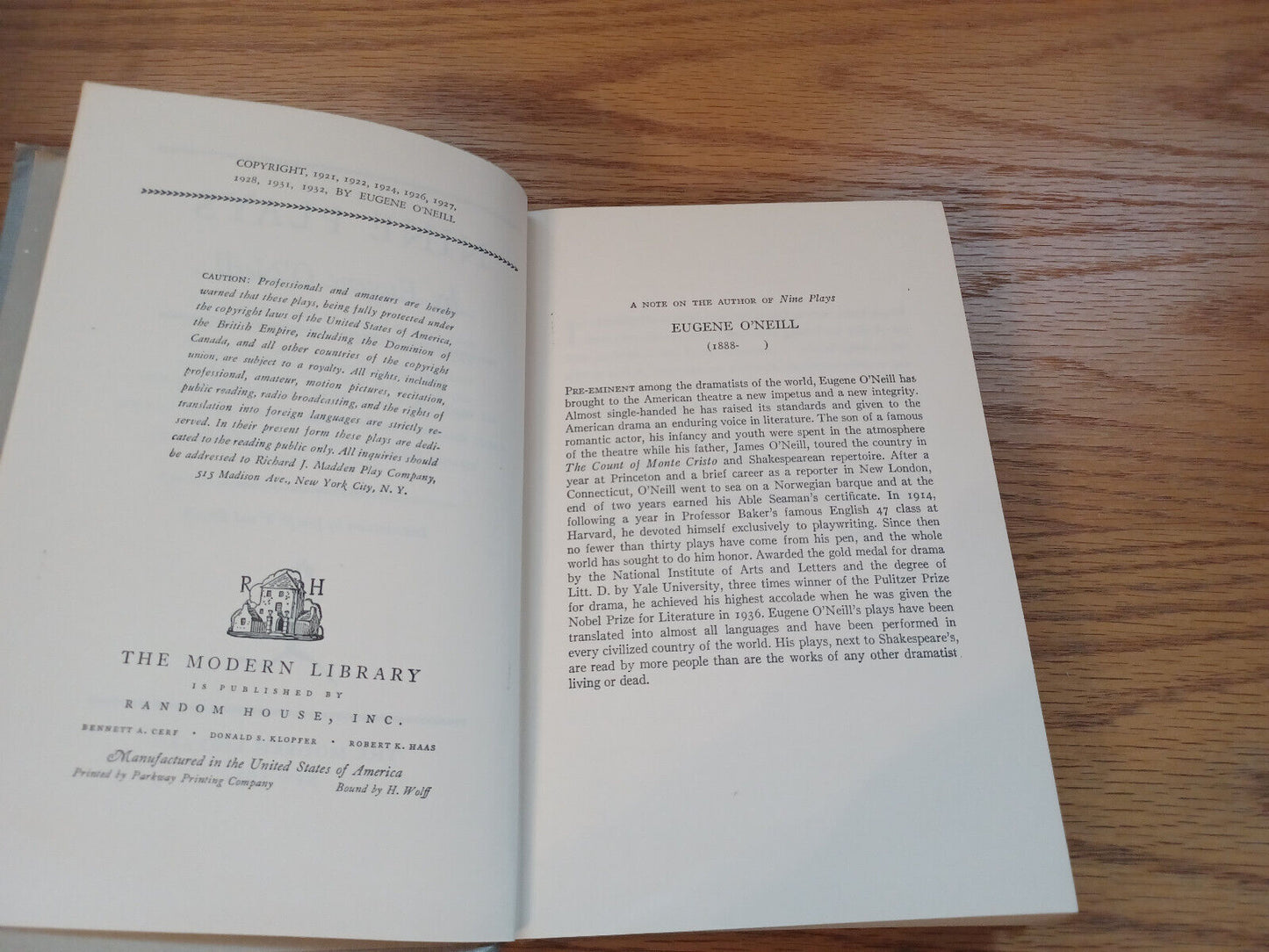 9 Plays Eugene O'neill 1932