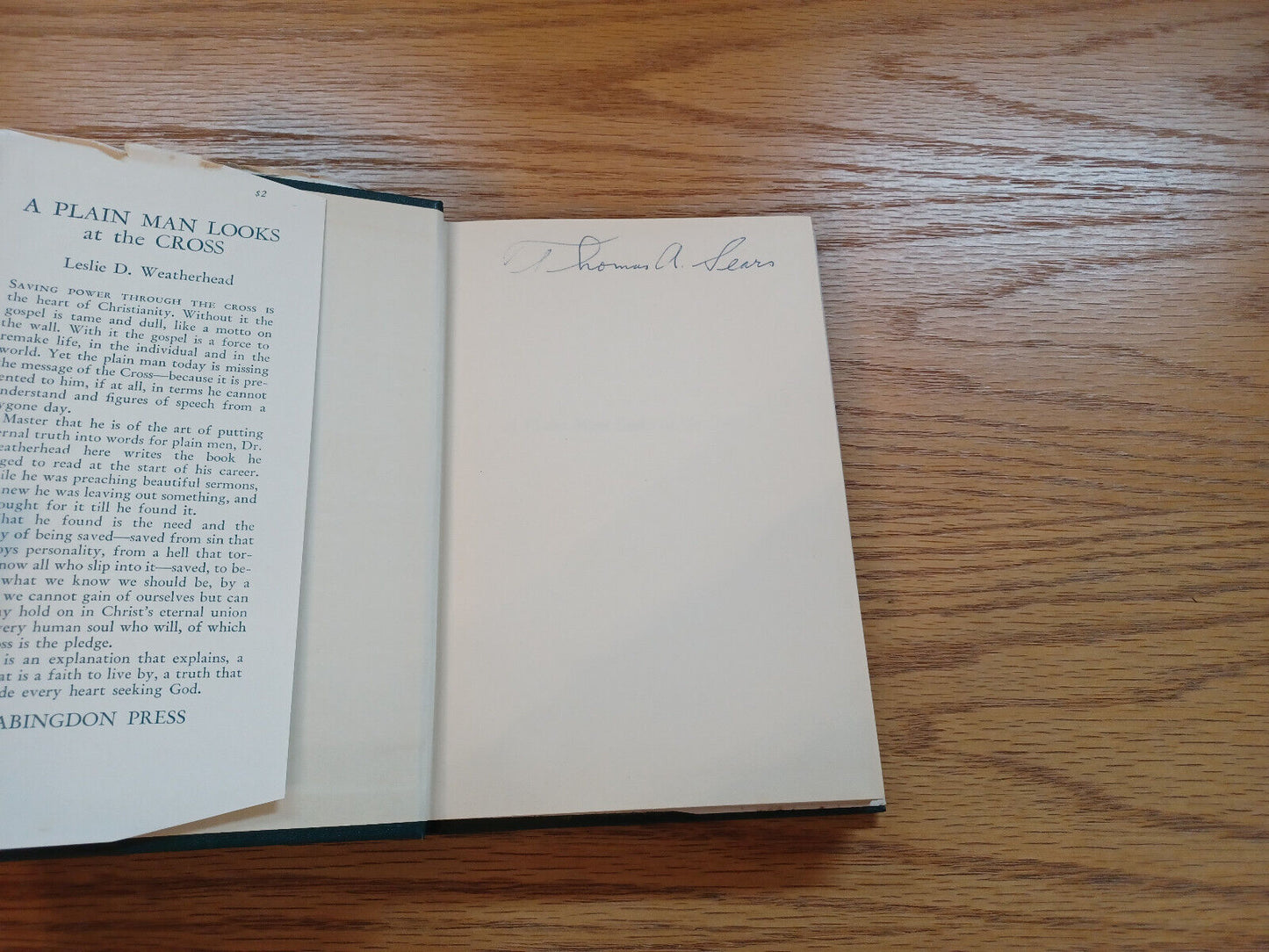 A Plain Man Looks At The Cross 1945 Dust Jacket Leslie D Weatherhead