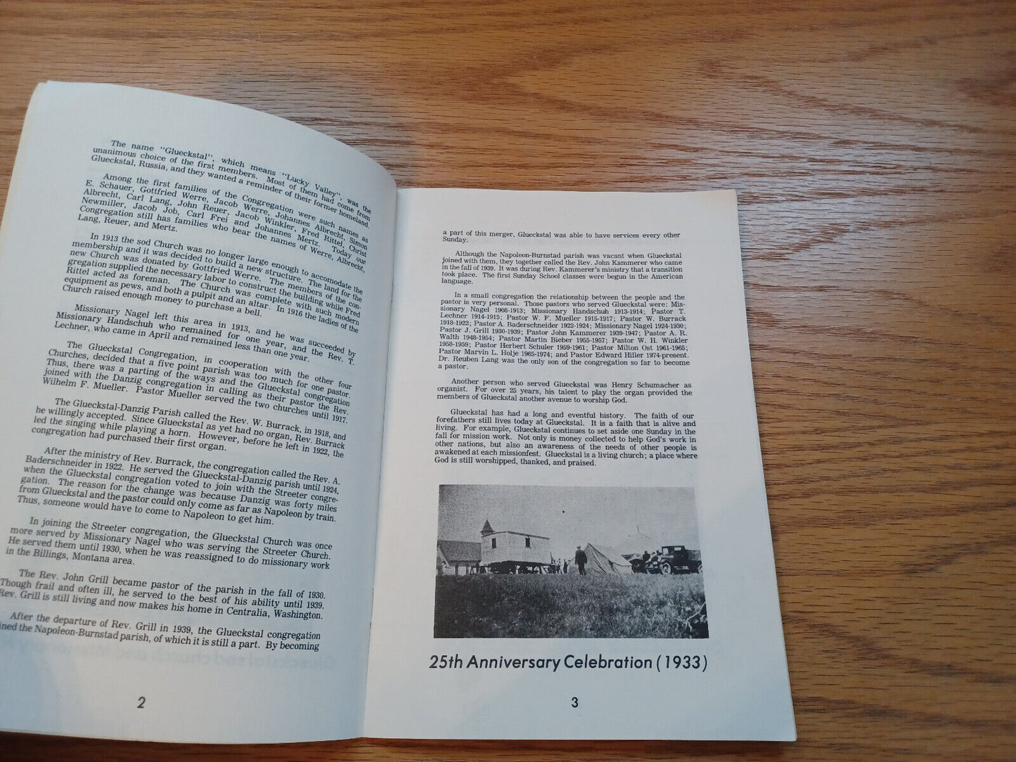 70Th Anniversary Glueckstal Lutheran Church Tappen Nd 1978