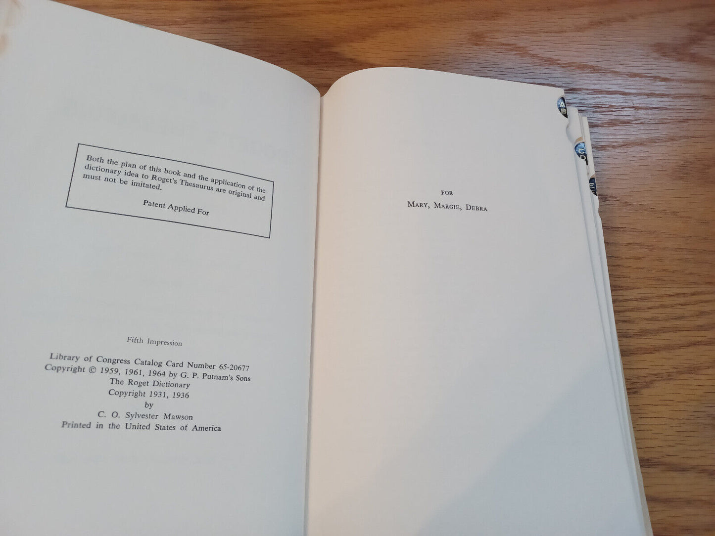 The New Rogets Thesaurus In Dictionary Form Library Ed Dust Jacket 1964