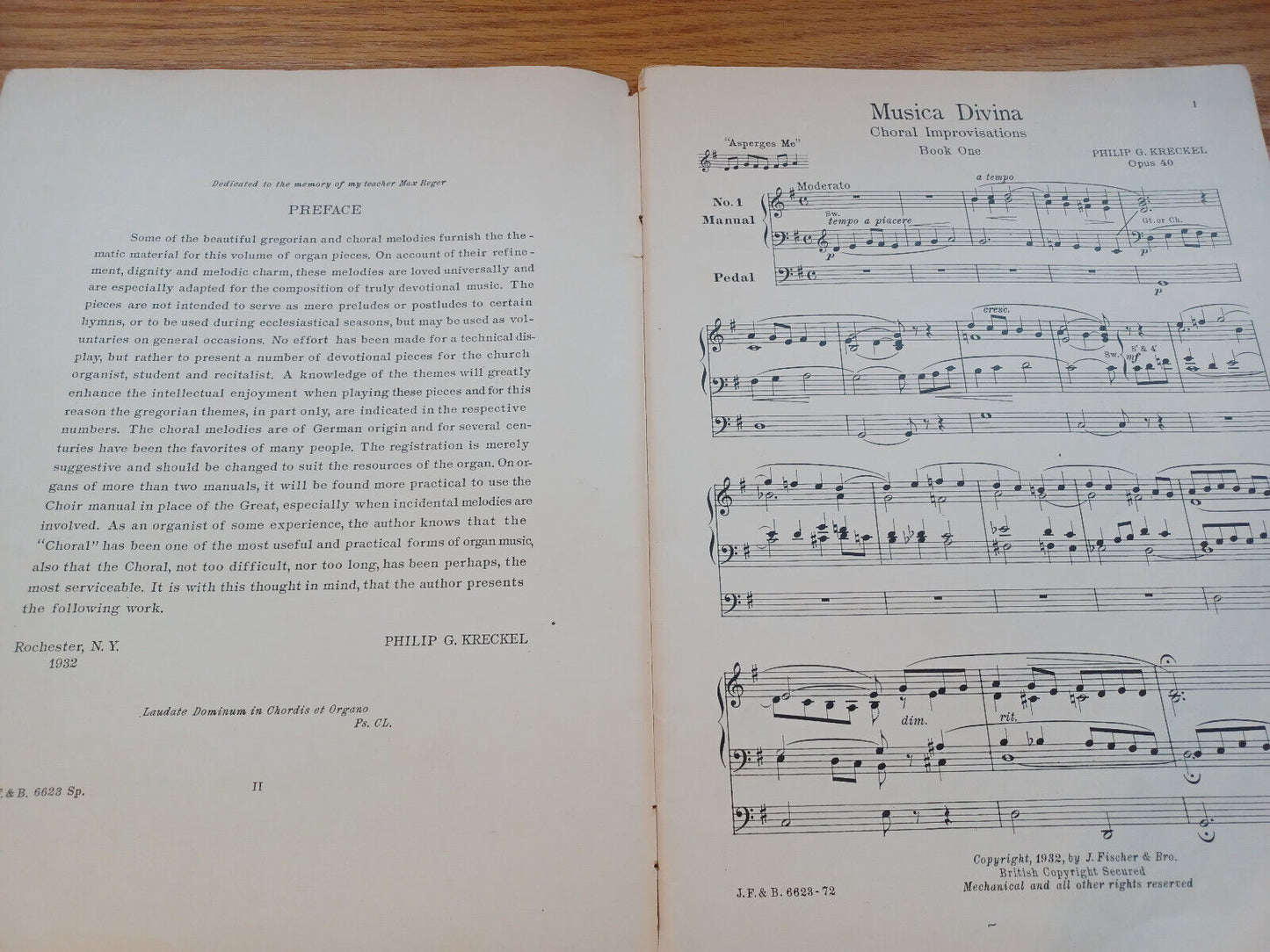 Musica Divina Choral Improvisations For The Organ Philip G Kreckel 1932 Book 1
