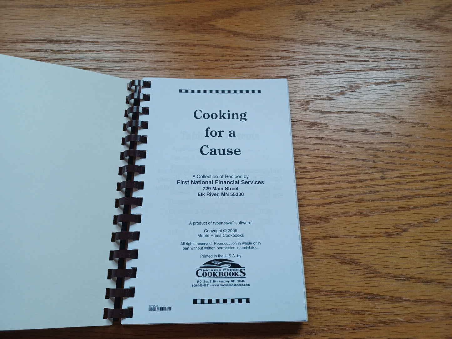 Cooking For A Cause First National Financial Services Elk River Mn 2006
