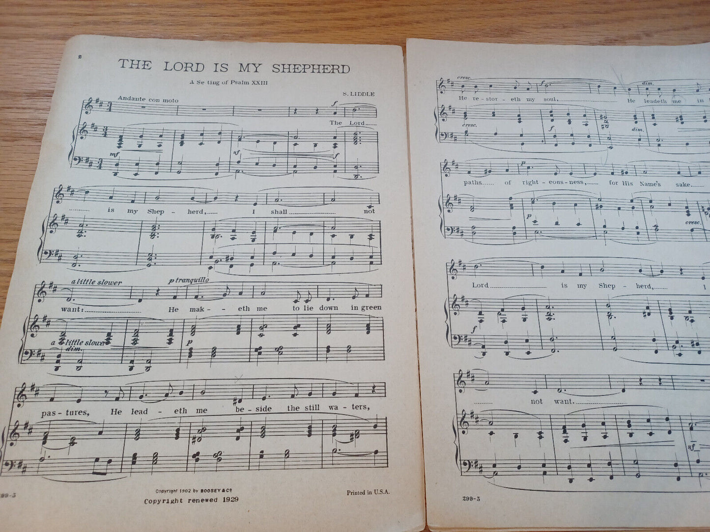 The Lord Is My Shepherd Samuel Liddle 1929