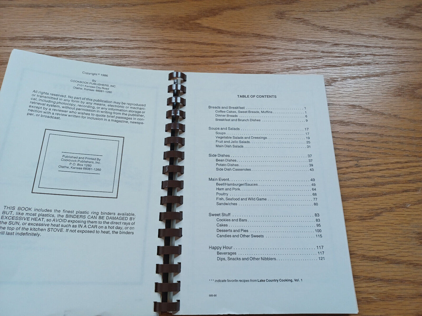 Lake Country Cooking Ii Lake Wapogasset Polk County Wisconsin 1986
