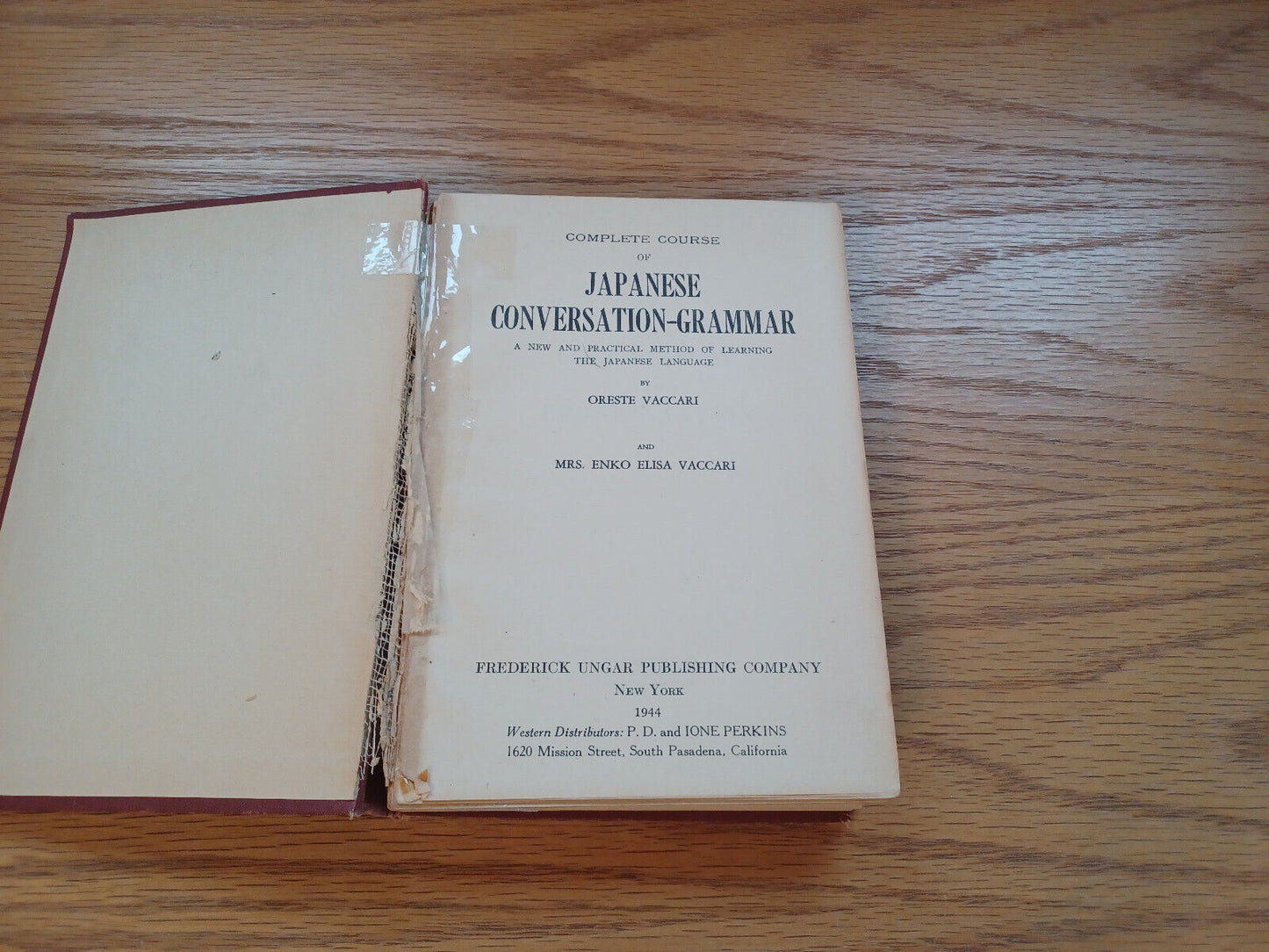 Complete Course Of Japanese Conversation Grammar Oreste Vaccari 1944