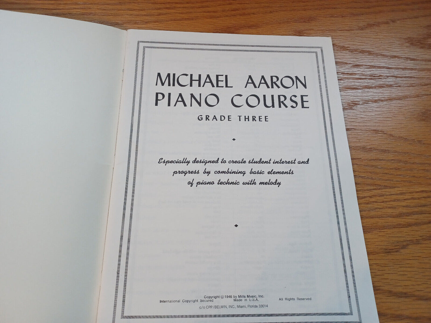 Michael Aaron Piano Course Grade Three 1946