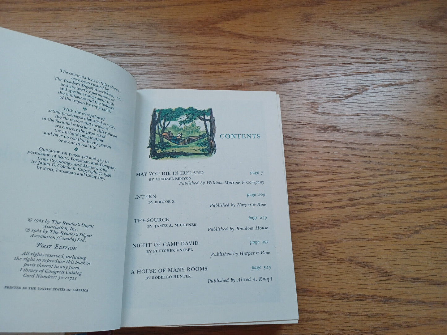 Readers Digest Condensed Books Summer 1965 Volume 3 First Ed Dust Jacket