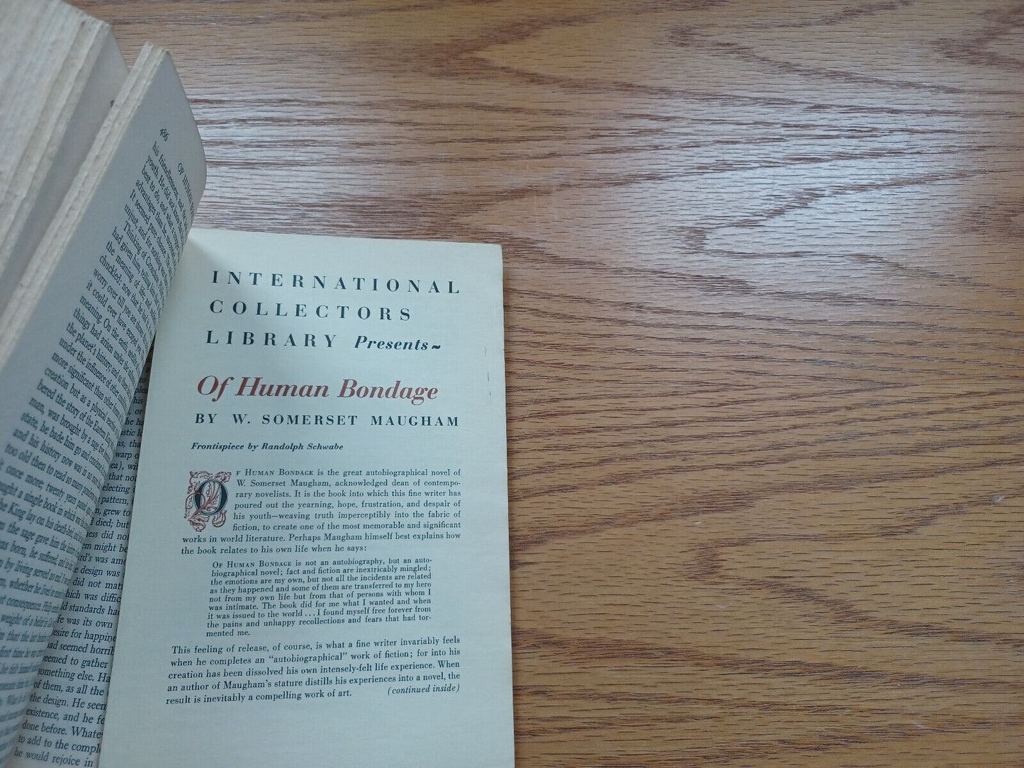 Of Human Bondage By W Somerset Maugham 1936